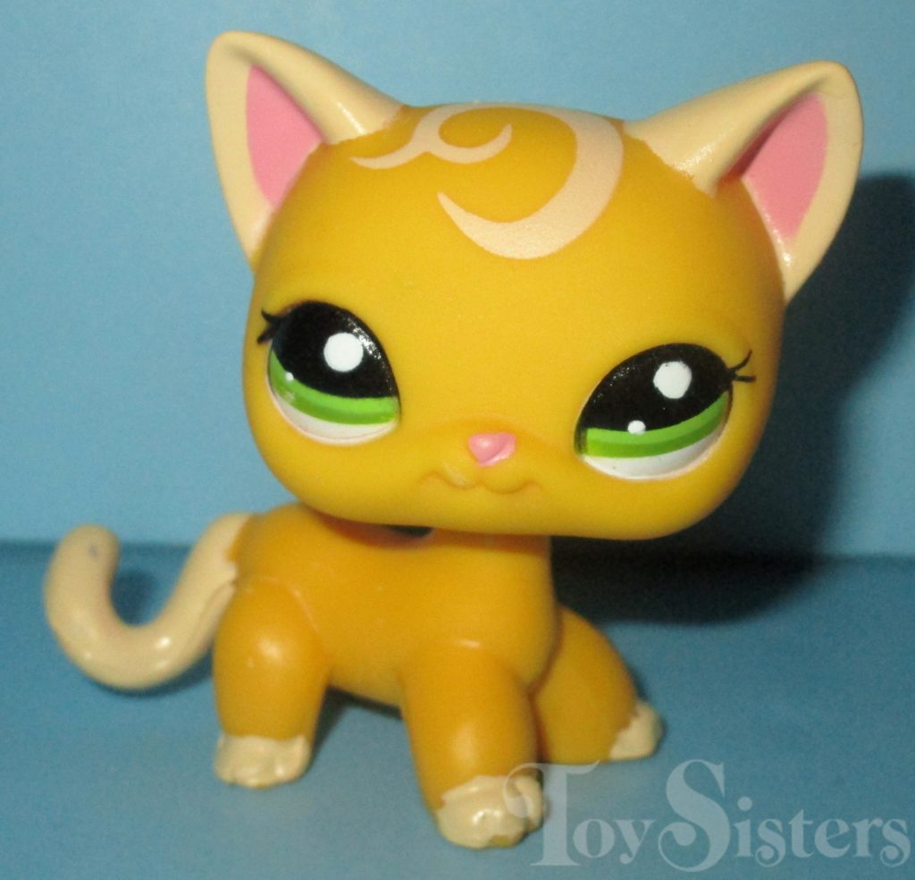 Littlest Pet Shop LPS Toy #2194 Yellow Short Hair Kitty Cat Figure 