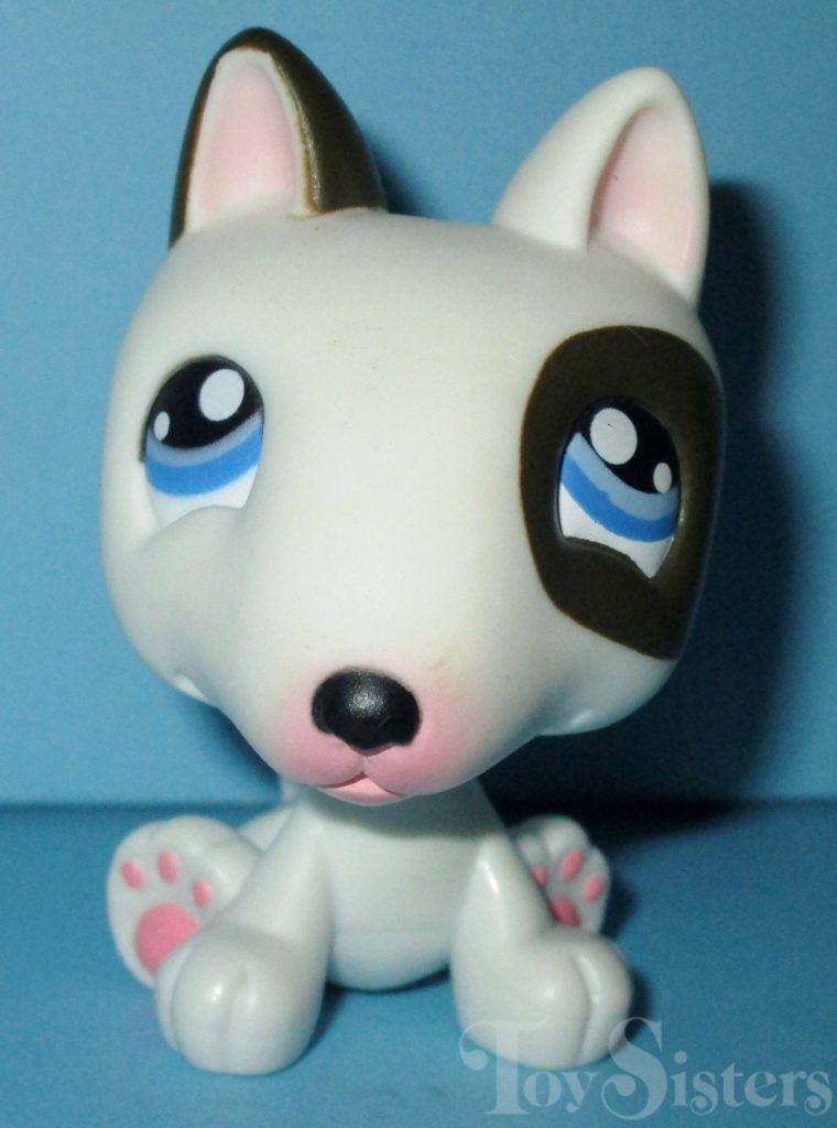 Littlest Pet Shop White and Black Bull Terrier Dog no #  Electronic Diary Dog 