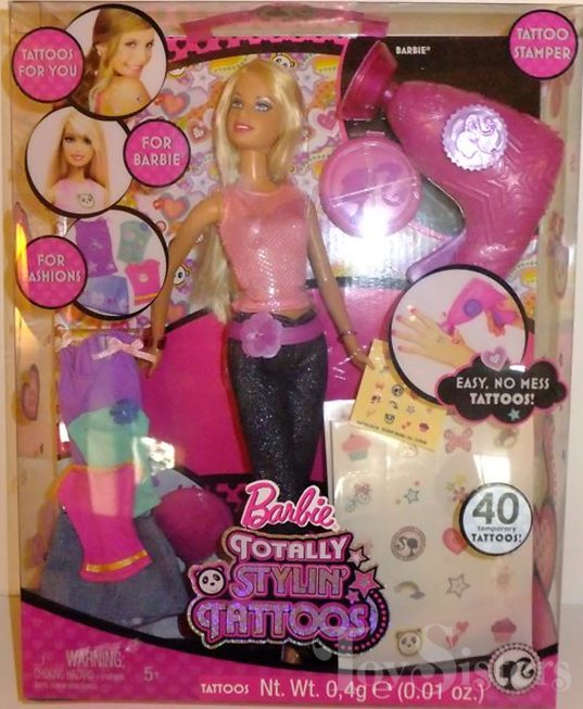 2008 Totally Stylin Tattoos Barbie Toy Sisters