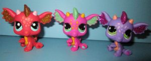 Dragons Littlest Pet Shop, Lot De 3 Figurines #2484, #2660 Et #2663