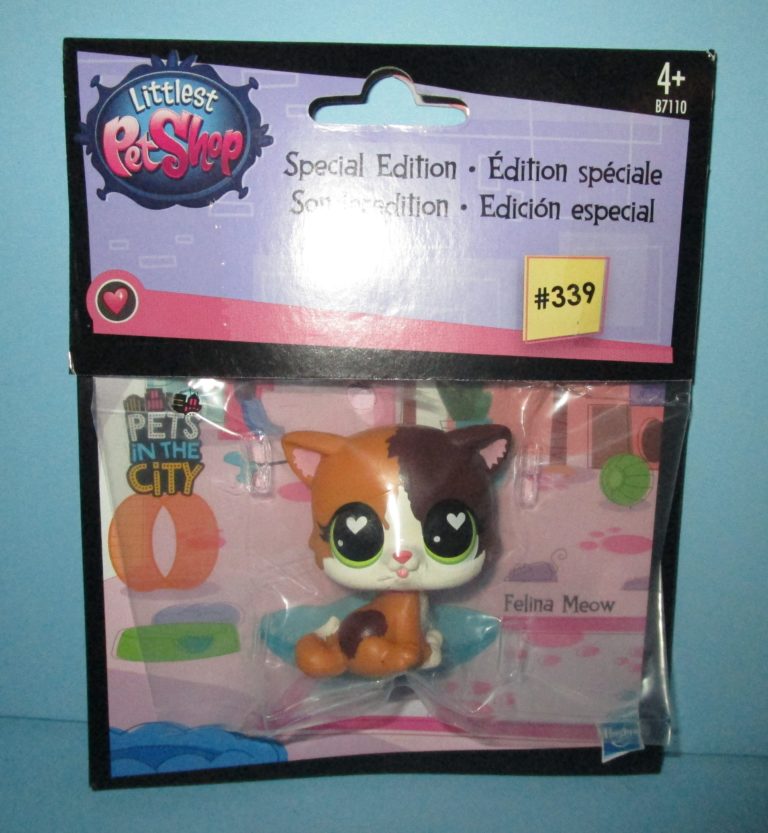 Littlest Pet Shop Chat à poil court authentique LPS Brooklyn Brooke #339 / Main 5 / vintage Hasbro - France