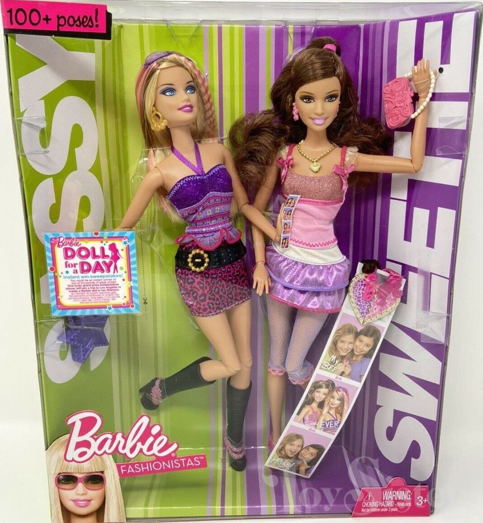 New 2009 Barbie Fashionistas Sassy Wave 2 Doll Complete Outfit Shoes Purse Loose 