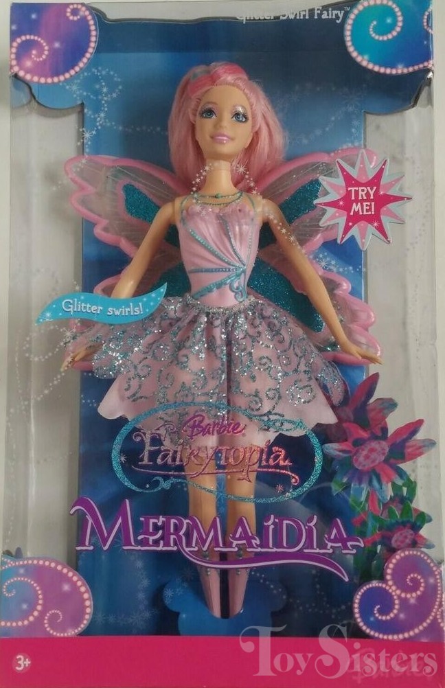 Details about   Barbie Fairytopia Mermaidia Glitter-Swirl Fairy 2006 Mattel NRFB 