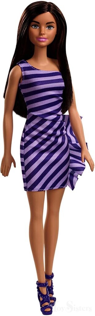 2017/2018 Purple Striped Dress Hispanic Barbie (FXL69) - Toy Sisters