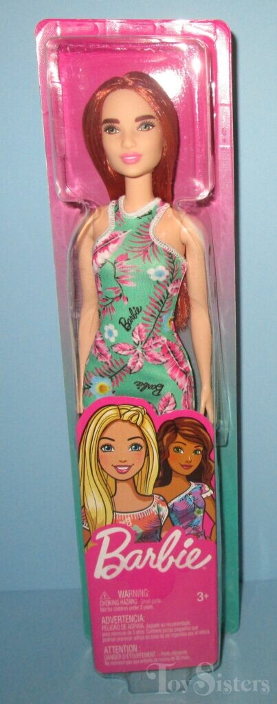 Redhead Doll  Ght27 Mattel Barbie Green Flower Dress 