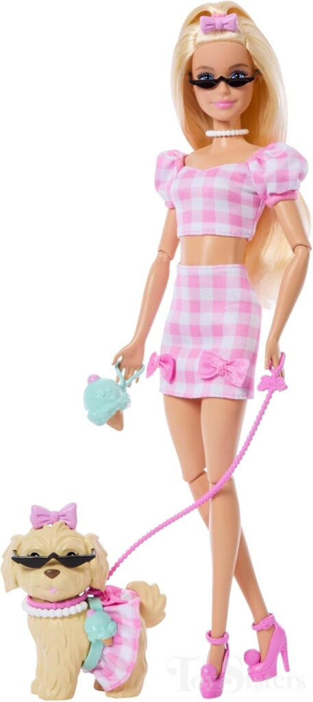 2025 Barbie Twinning Looks Gingham Doll & Dog (JFP36) - Toy